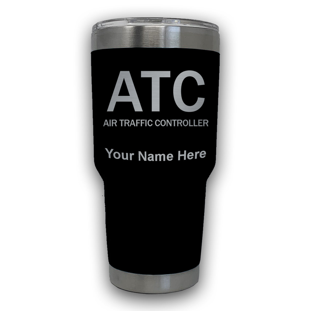 LaserGram 30oz Tumbler Mug, ATC Air Traffic Controller, Personalized Engraving Included