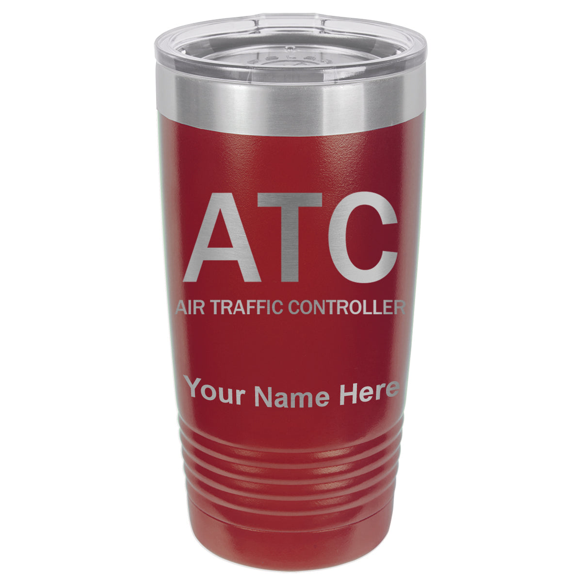 20oz Vacuum Insulated Tumbler Mug, ATC Air Traffic Controller, Personalized Engraving Included