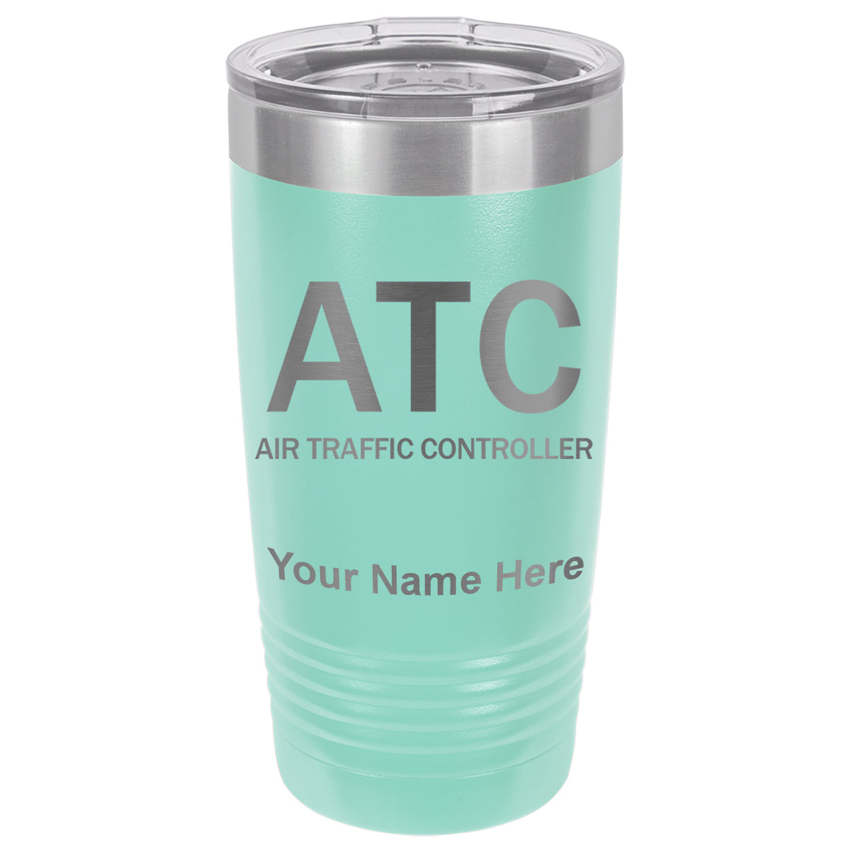 20oz Vacuum Insulated Tumbler Mug, ATC Air Traffic Controller, Personalized Engraving Included