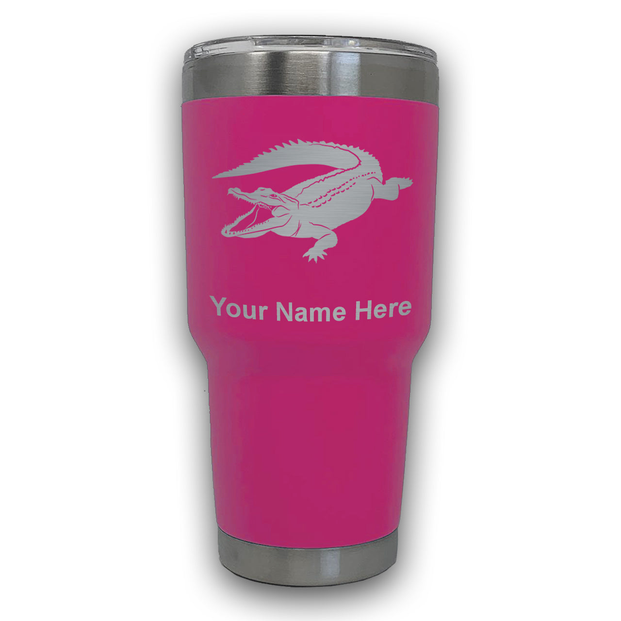 LaserGram 30oz Tumbler Mug, Alligator, Personalized Engraving Included