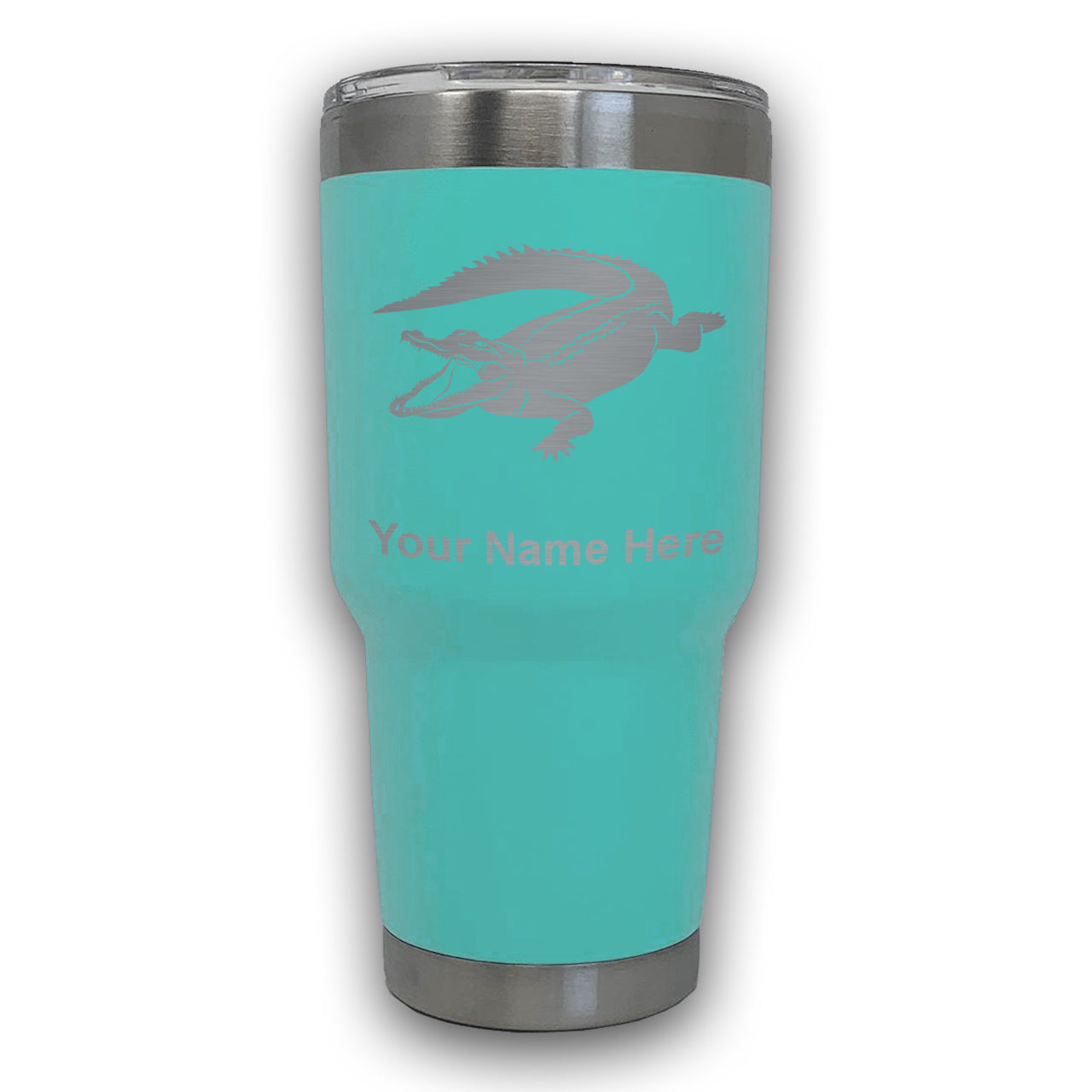 LaserGram 30oz Tumbler Mug, Alligator, Personalized Engraving Included