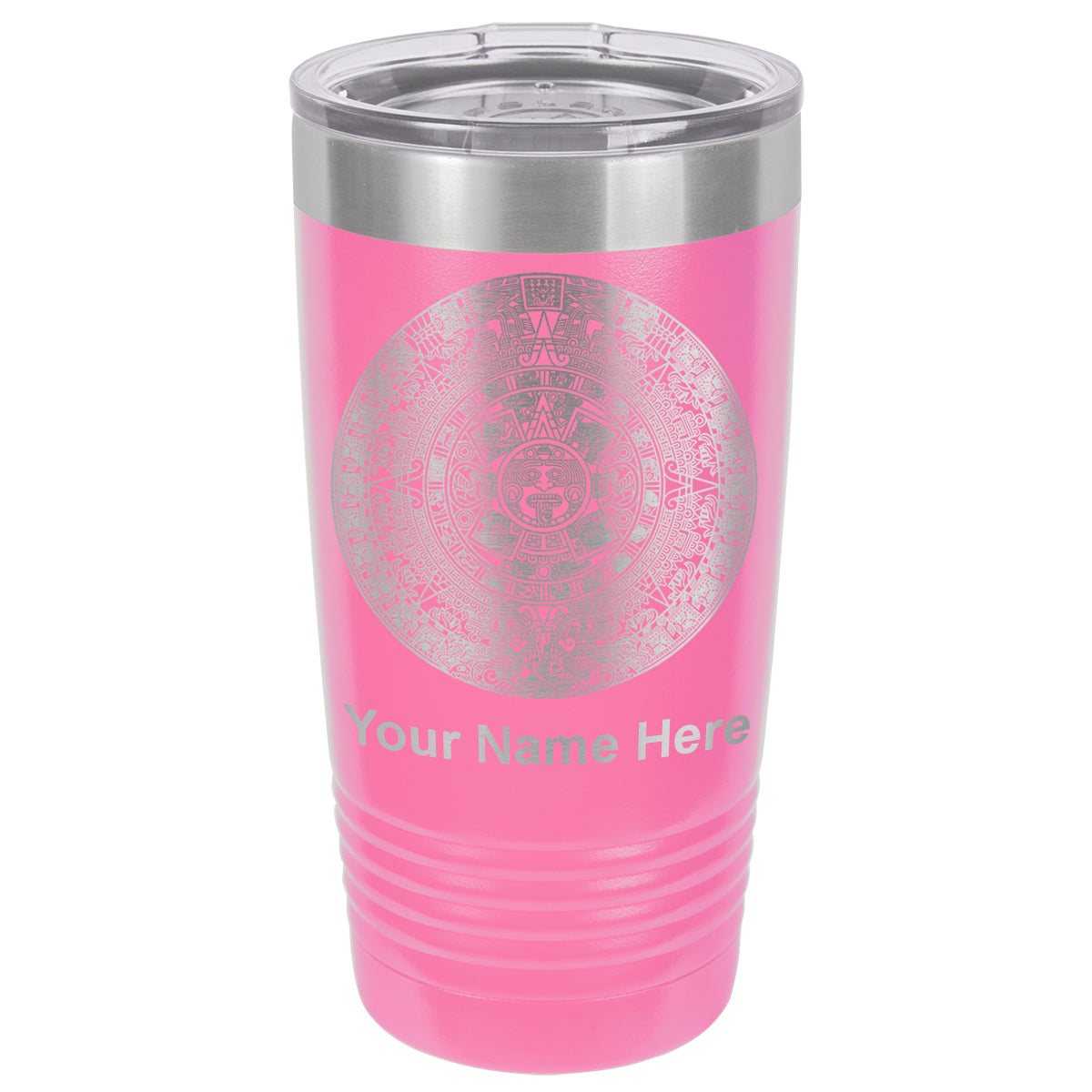 20oz Vacuum Insulated Tumbler Mug, Aztec Calendar, Personalized Engraving Included