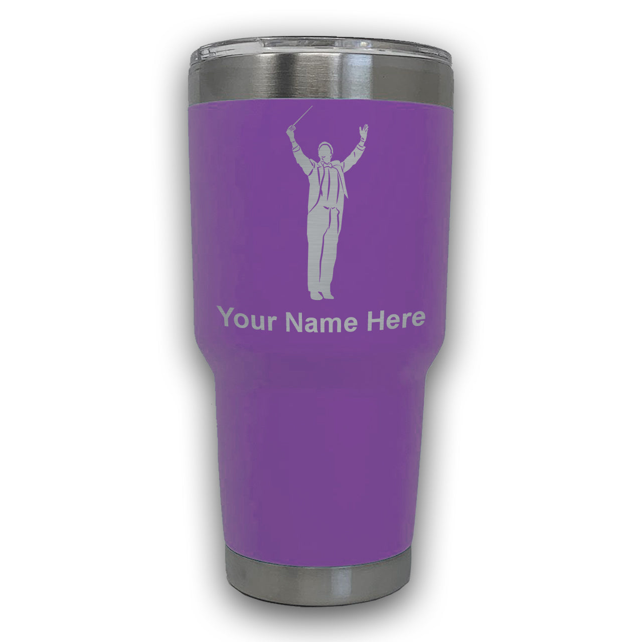 LaserGram 30oz Tumbler Mug, Band Director, Personalized Engraving Included