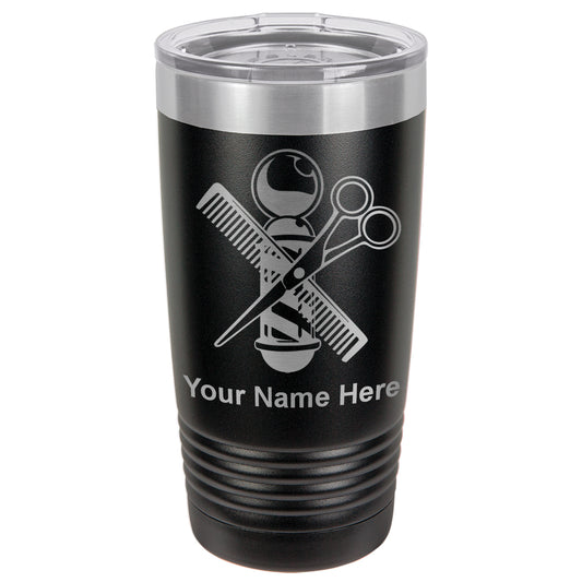 20oz Vacuum Insulated Tumbler Mug, Barber Shop Pole, Personalized Engraving Included