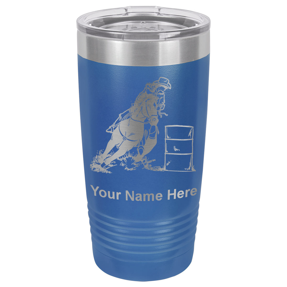 20oz Vacuum Insulated Tumbler Mug, Barrel Racer, Personalized Engraving Included