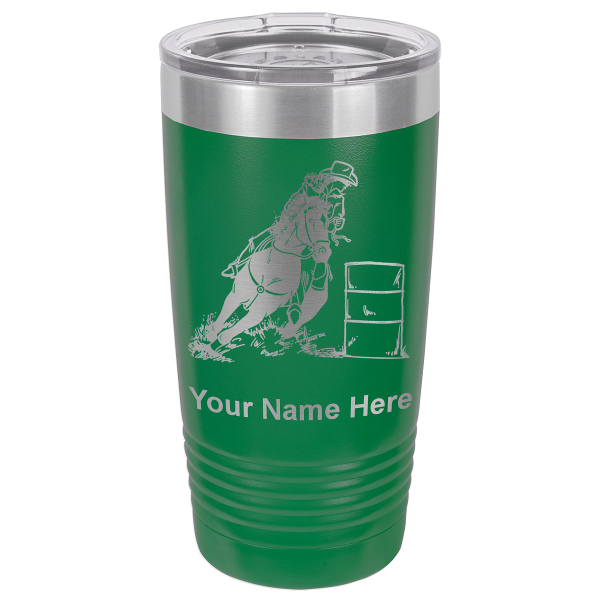 20oz Vacuum Insulated Tumbler Mug, Barrel Racer, Personalized Engraving Included