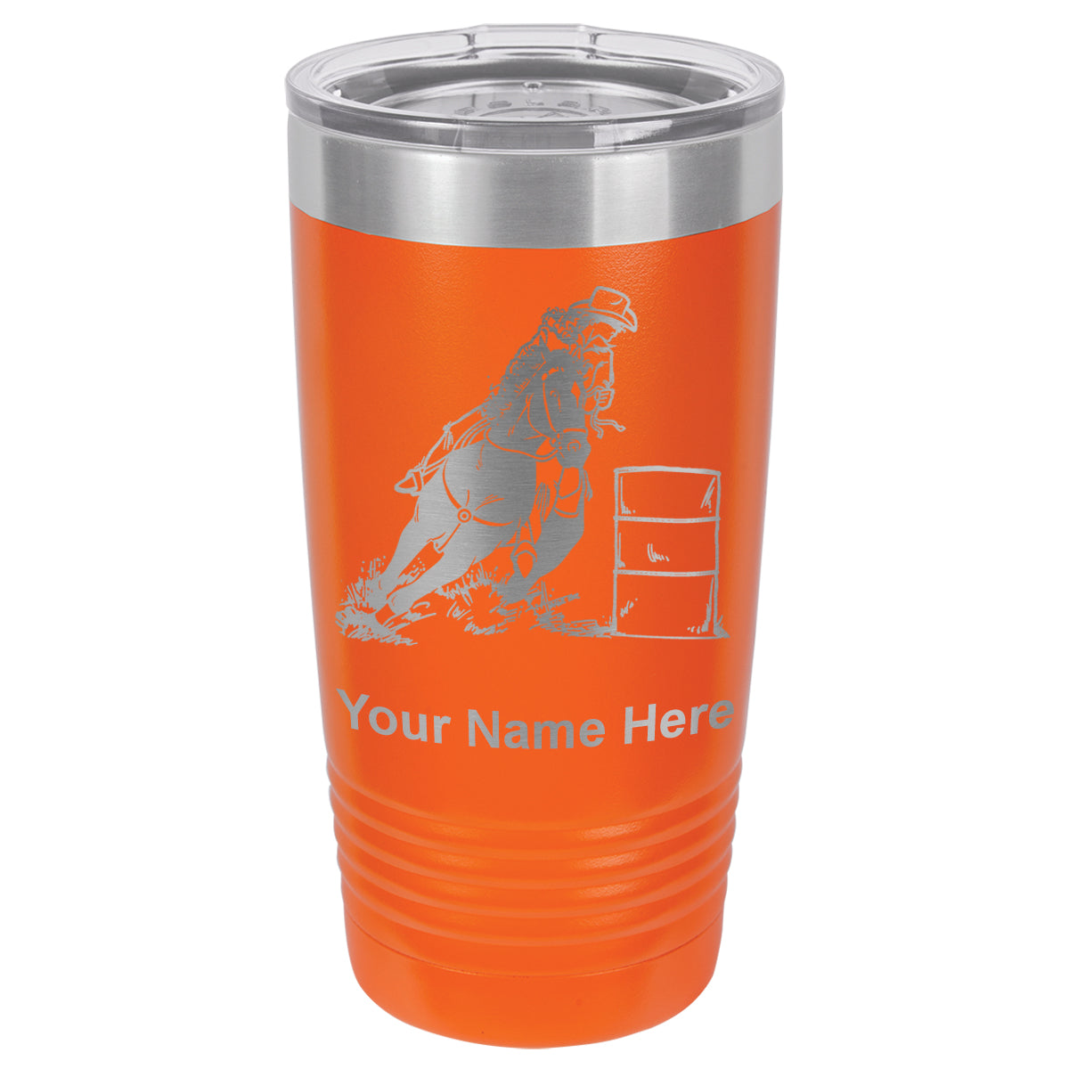20oz Vacuum Insulated Tumbler Mug, Barrel Racer, Personalized Engraving Included