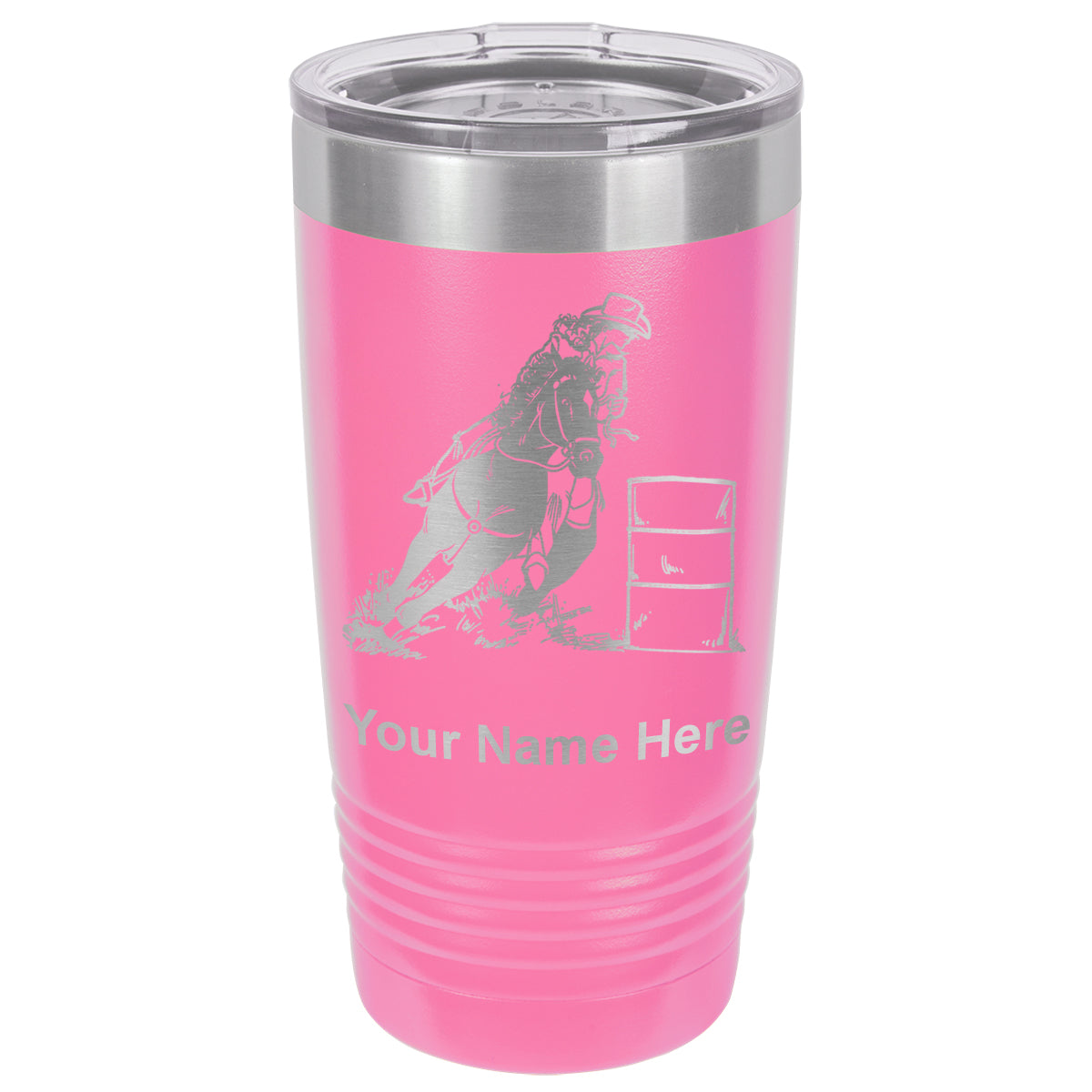 20oz Vacuum Insulated Tumbler Mug, Barrel Racer, Personalized Engraving Included