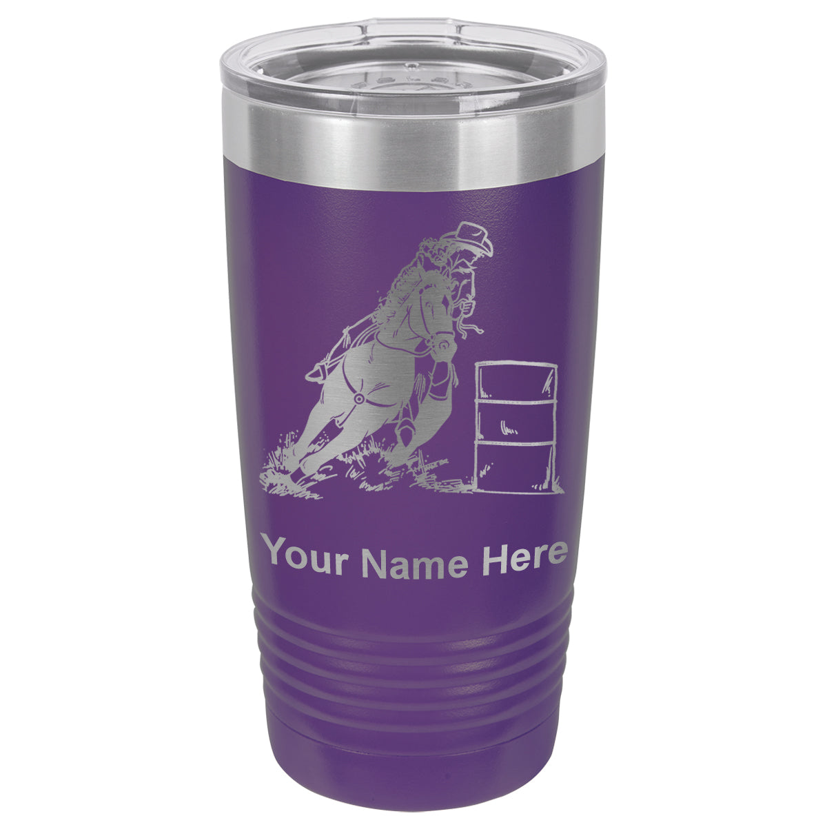 20oz Vacuum Insulated Tumbler Mug, Barrel Racer, Personalized Engraving Included