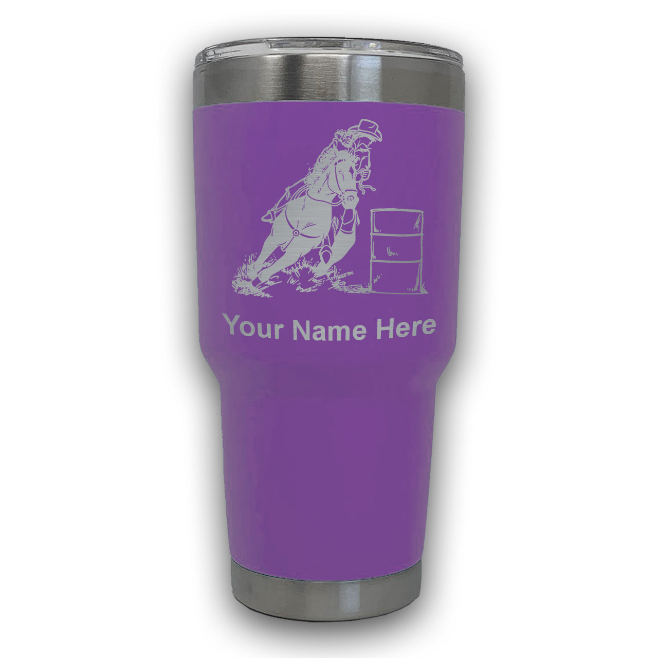 LaserGram 30oz Tumbler Mug, Barrel Racer, Personalized Engraving Included