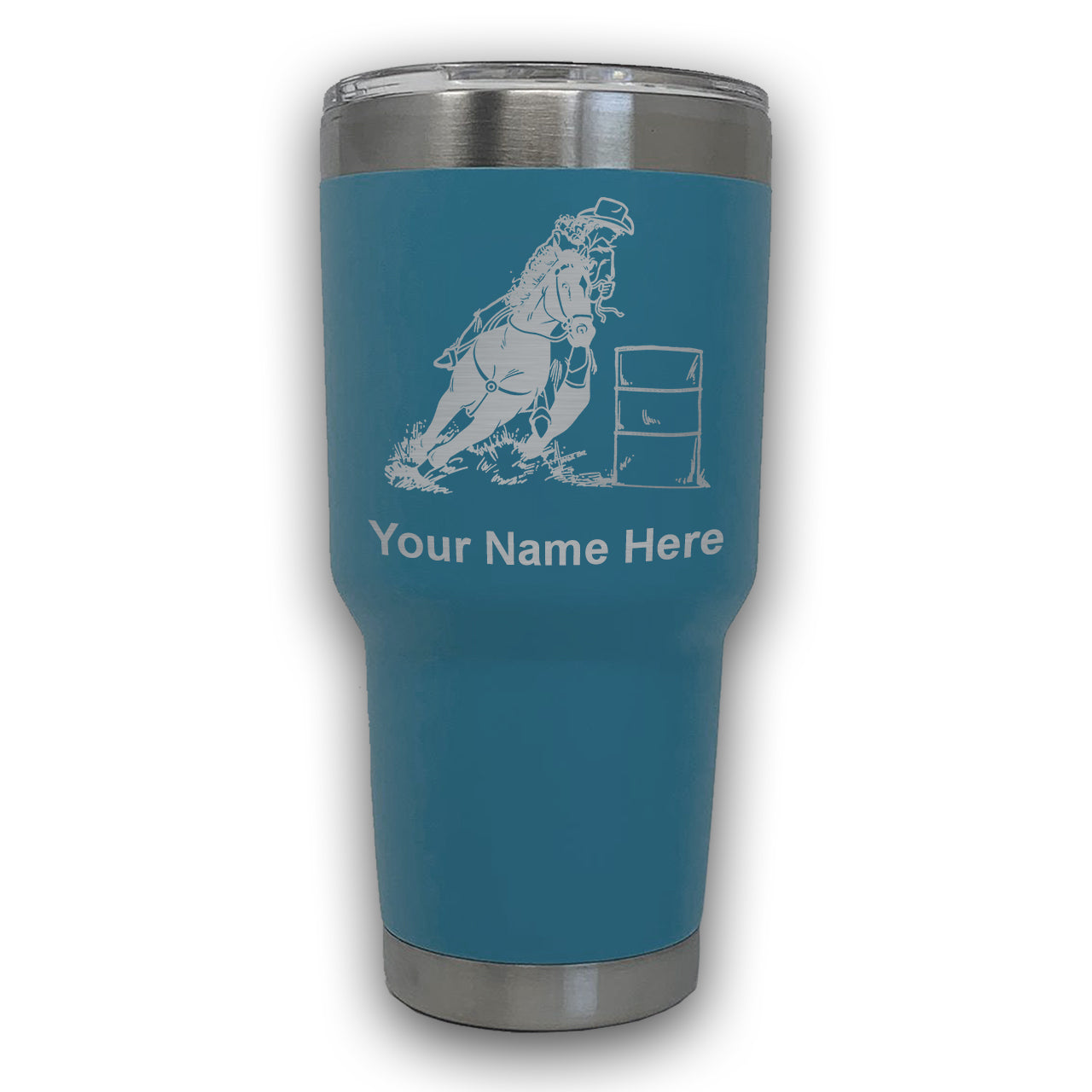 LaserGram 30oz Tumbler Mug, Barrel Racer, Personalized Engraving Included