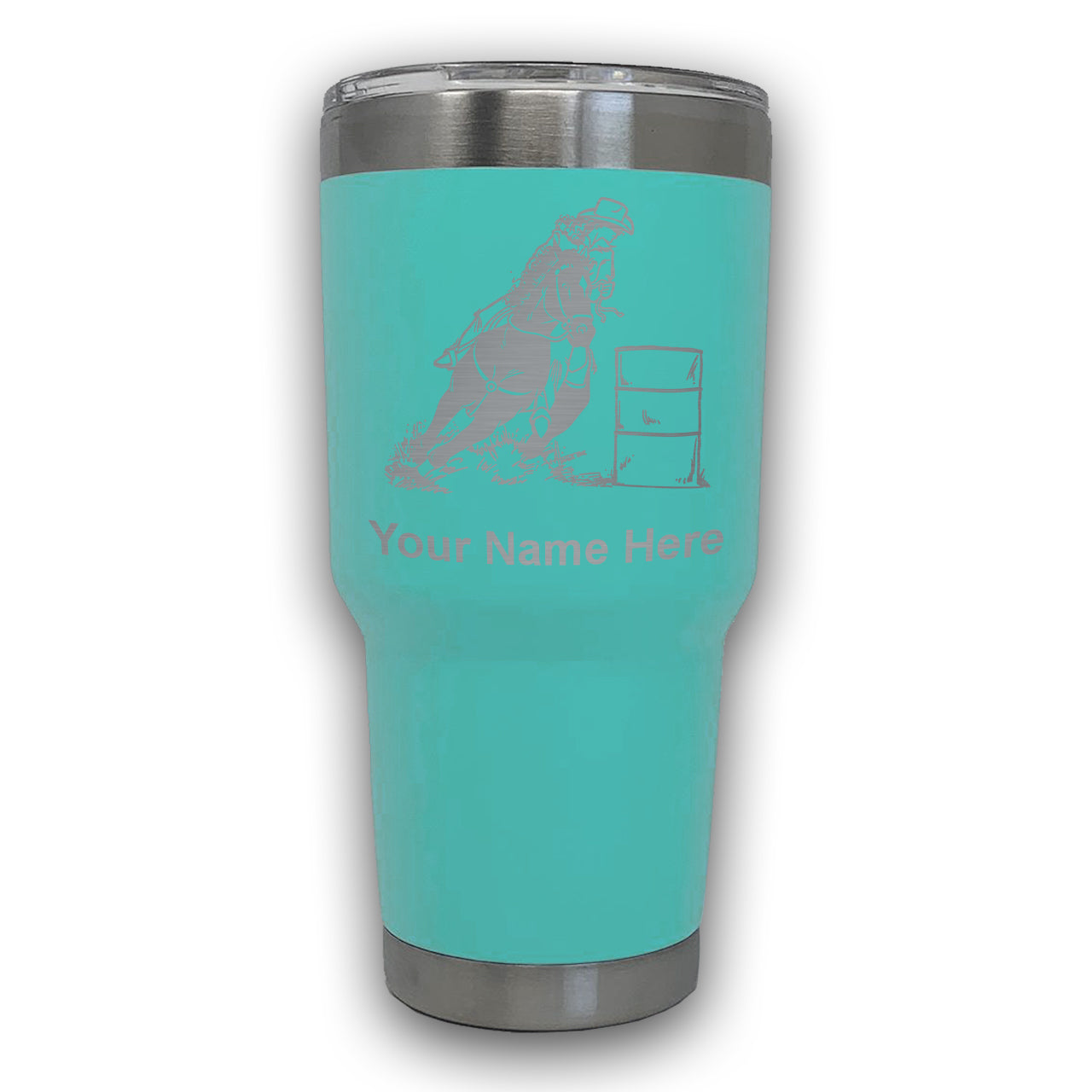 LaserGram 30oz Tumbler Mug, Barrel Racer, Personalized Engraving Included