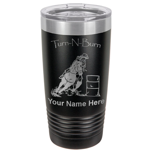 20oz Vacuum Insulated Tumbler Mug, Barrel Racer Turn N Burn, Personalized Engraving Included
