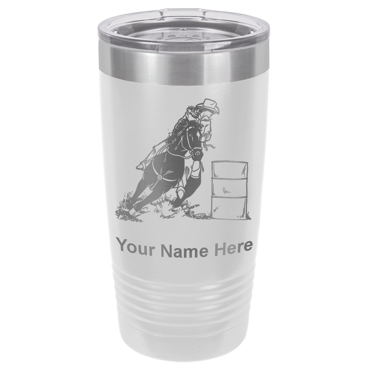 20oz Vacuum Insulated Tumbler Mug, Barrel Racer, Personalized Engraving Included
