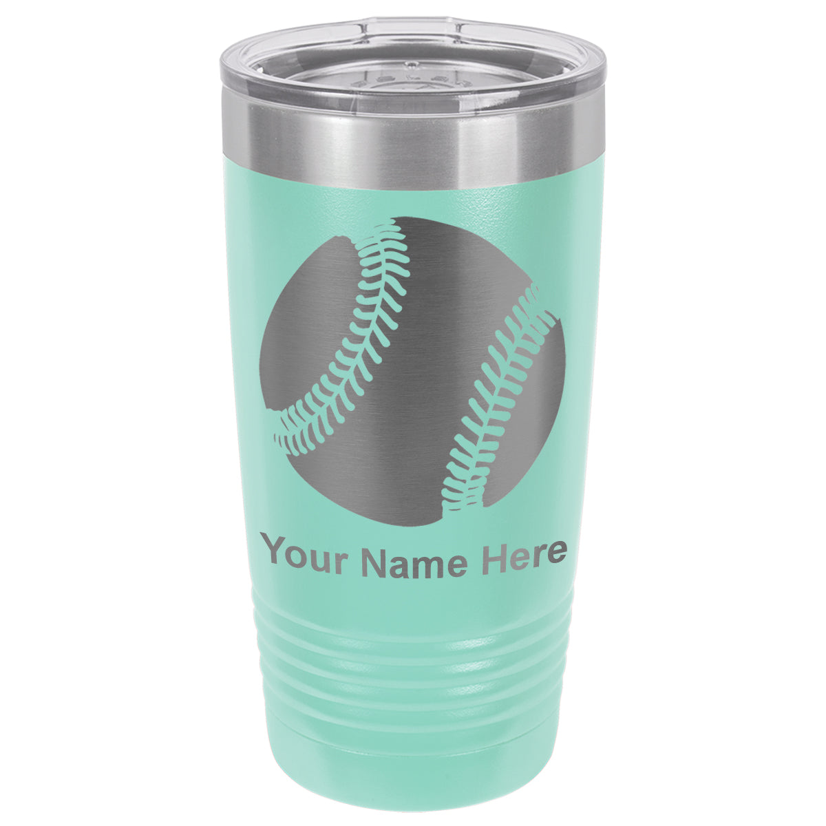 20oz Vacuum Insulated Tumbler Mug, Baseball Ball, Personalized Engraving Included