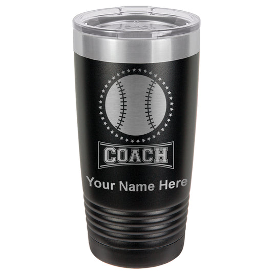 20oz Vacuum Insulated Tumbler Mug, Baseball Coach, Personalized Engraving Included