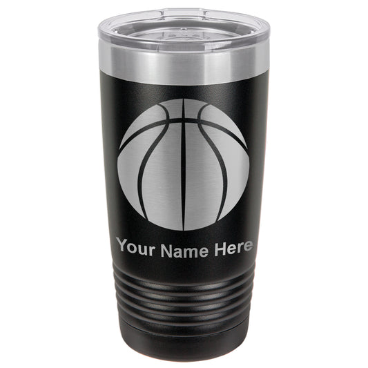 20oz Vacuum Insulated Tumbler Mug, Basketball Ball, Personalized Engraving Included