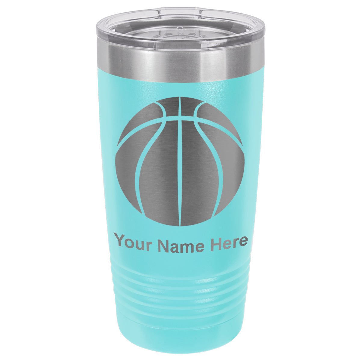 20oz Vacuum Insulated Tumbler Mug, Basketball Ball, Personalized Engraving Included
