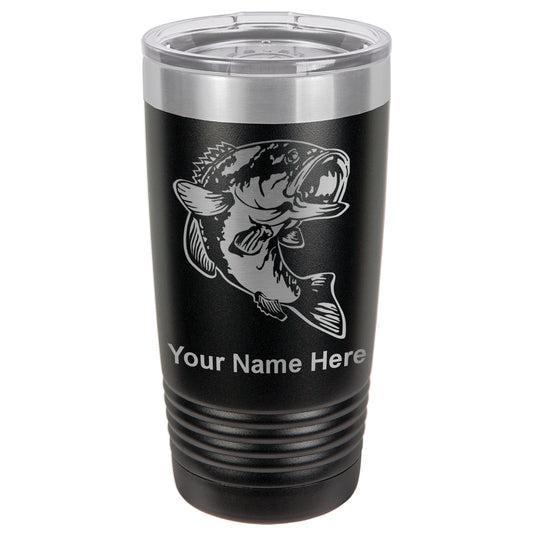 20oz Vacuum Insulated Tumbler Mug, Bass Fish, Personalized Engraving Included