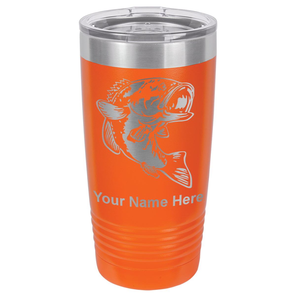 20oz Vacuum Insulated Tumbler Mug, Bass Fish, Personalized Engraving Included