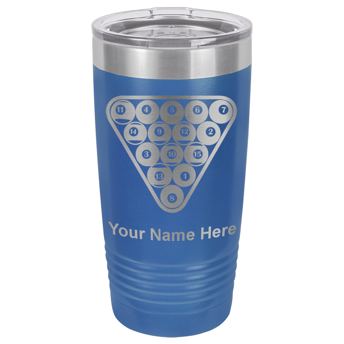20oz Vacuum Insulated Tumbler Mug, Billiard Balls, Personalized Engraving Included