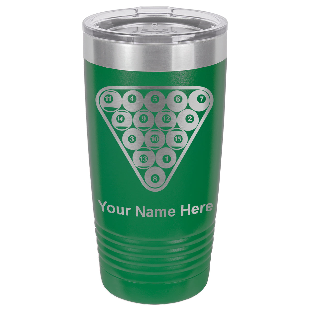 20oz Vacuum Insulated Tumbler Mug, Billiard Balls, Personalized Engraving Included