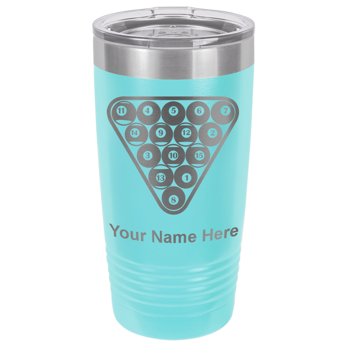 20oz Vacuum Insulated Tumbler Mug, Billiard Balls, Personalized Engraving Included
