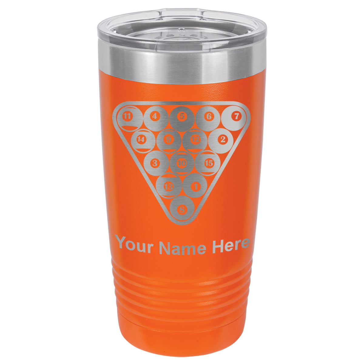 20oz Vacuum Insulated Tumbler Mug, Billiard Balls, Personalized Engraving Included
