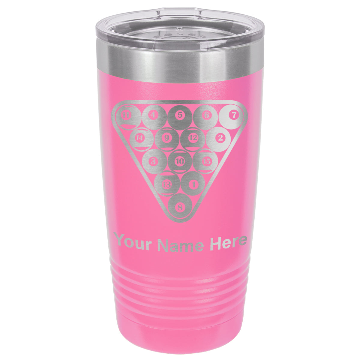 20oz Vacuum Insulated Tumbler Mug, Billiard Balls, Personalized Engraving Included