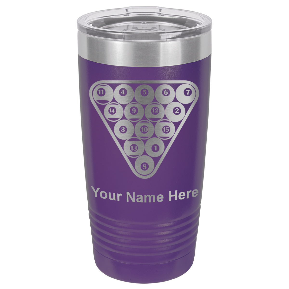 20oz Vacuum Insulated Tumbler Mug, Billiard Balls, Personalized Engraving Included