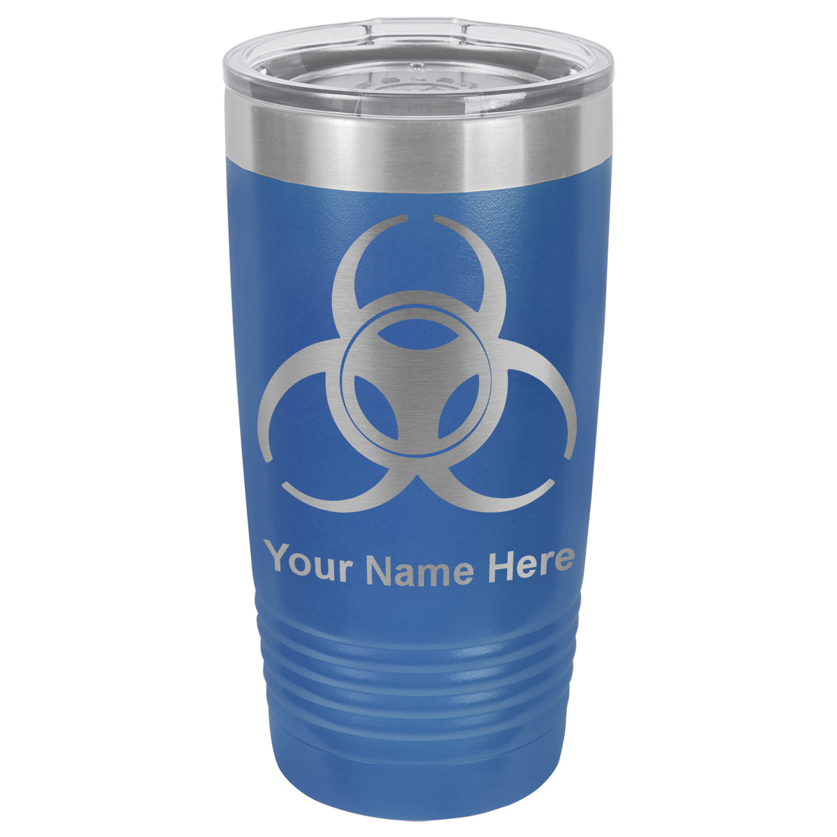 20oz Vacuum Insulated Tumbler Mug, Biohazard Symbol, Personalized Engraving Included