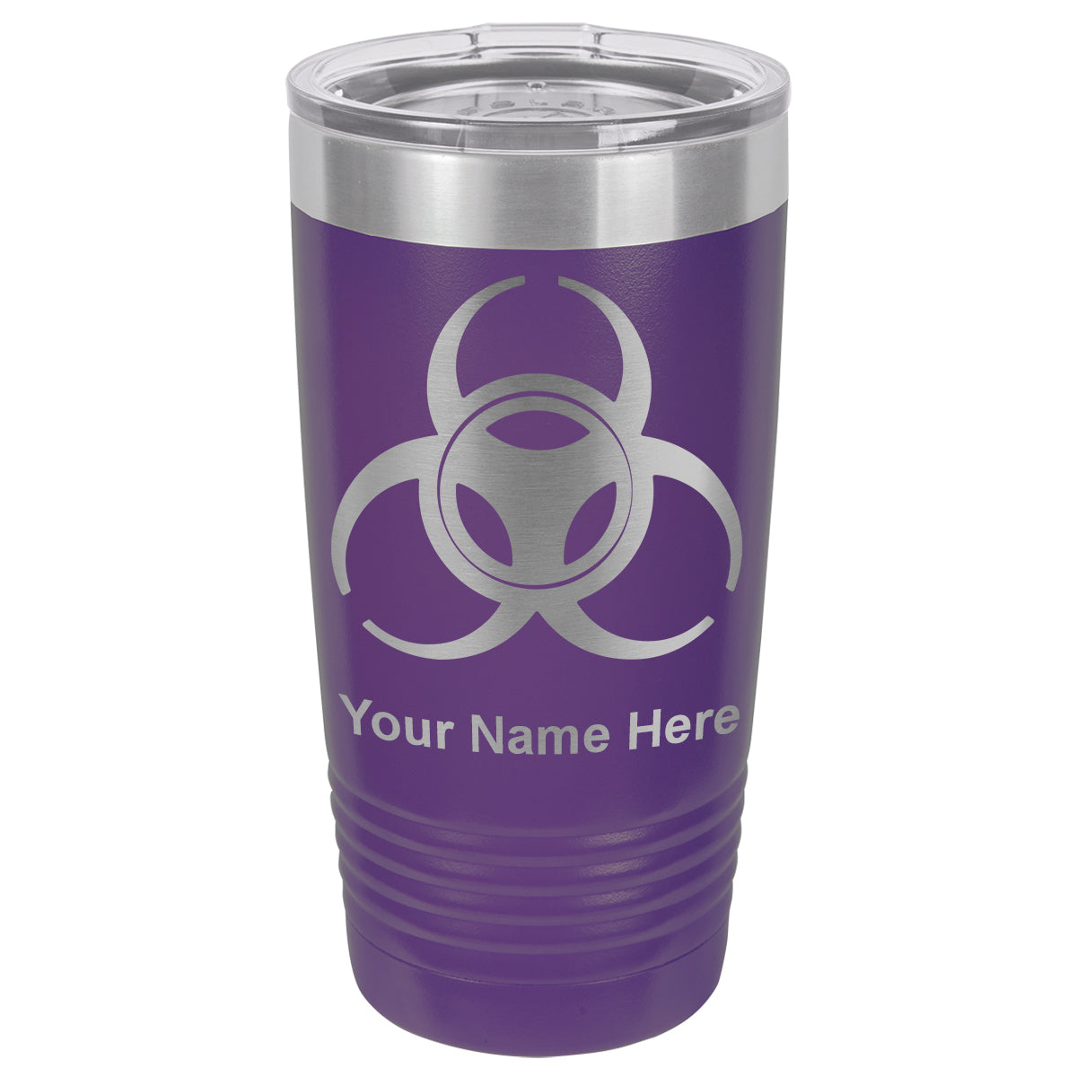 20oz Vacuum Insulated Tumbler Mug, Biohazard Symbol, Personalized Engraving Included