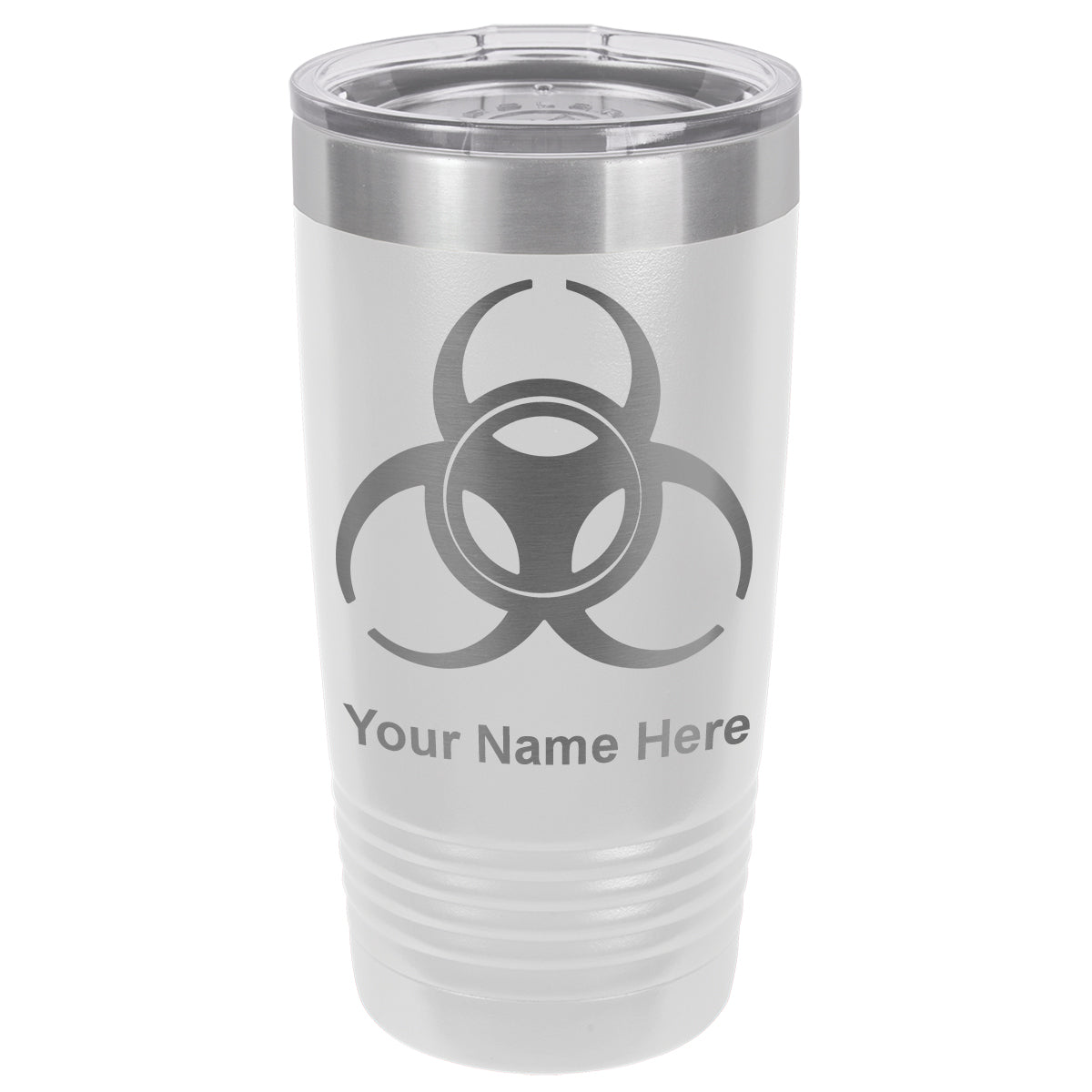 20oz Vacuum Insulated Tumbler Mug, Biohazard Symbol, Personalized Engraving Included