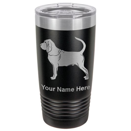 20oz Vacuum Insulated Tumbler Mug, Bloodhound Dog, Personalized Engraving Included