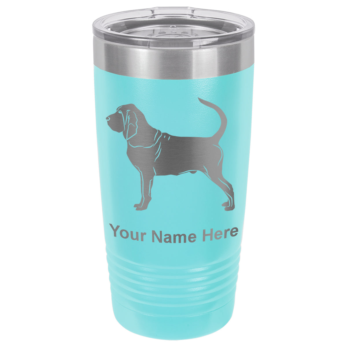 20oz Vacuum Insulated Tumbler Mug, Bloodhound Dog, Personalized Engraving Included