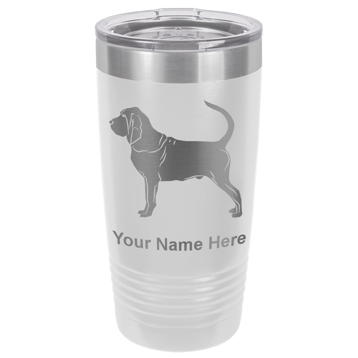 20oz Vacuum Insulated Tumbler Mug, Bloodhound Dog, Personalized Engraving Included