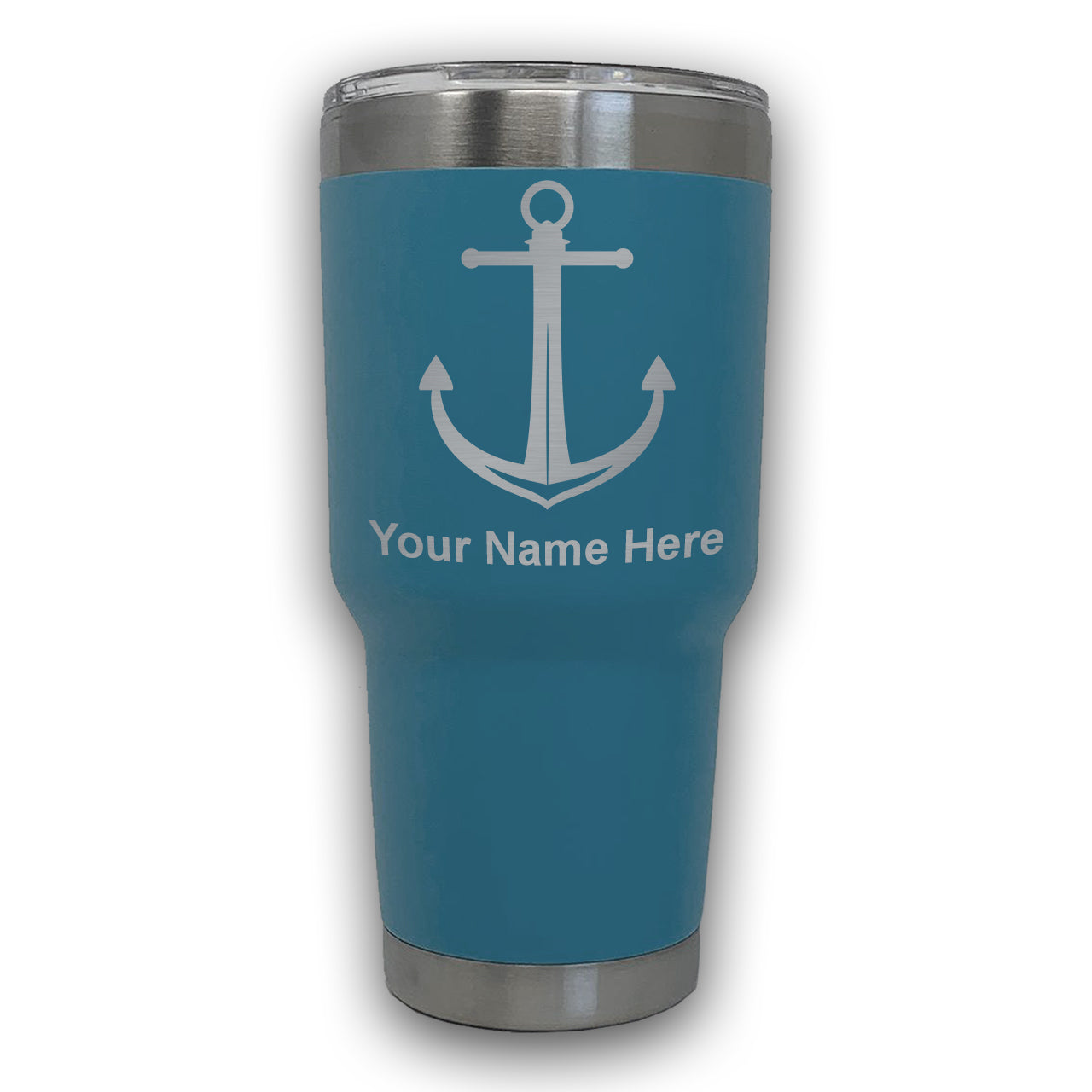 LaserGram 30oz Tumbler Mug, Boat Anchor, Personalized Engraving Included