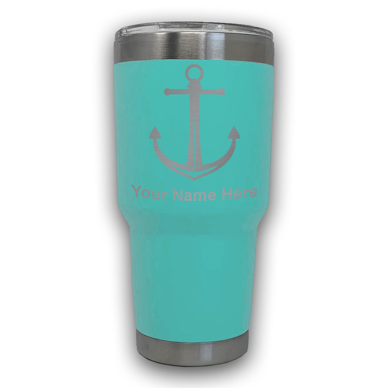 LaserGram 30oz Tumbler Mug, Boat Anchor, Personalized Engraving Included