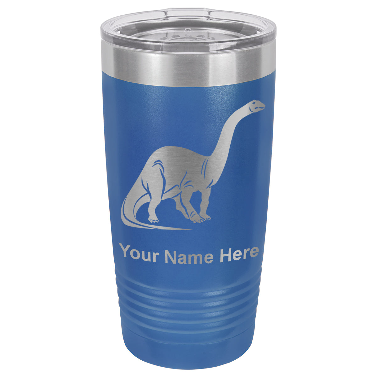 20oz Vacuum Insulated Tumbler Mug, Brontosaurus Dinosaur, Personalized Engraving Included