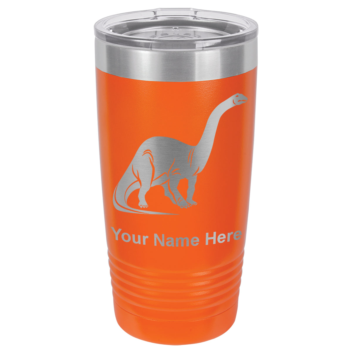 20oz Vacuum Insulated Tumbler Mug, Brontosaurus Dinosaur, Personalized Engraving Included