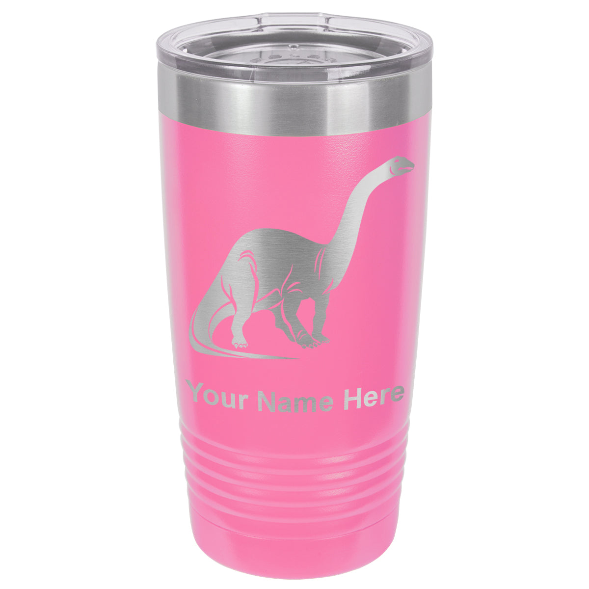 20oz Vacuum Insulated Tumbler Mug, Brontosaurus Dinosaur, Personalized Engraving Included