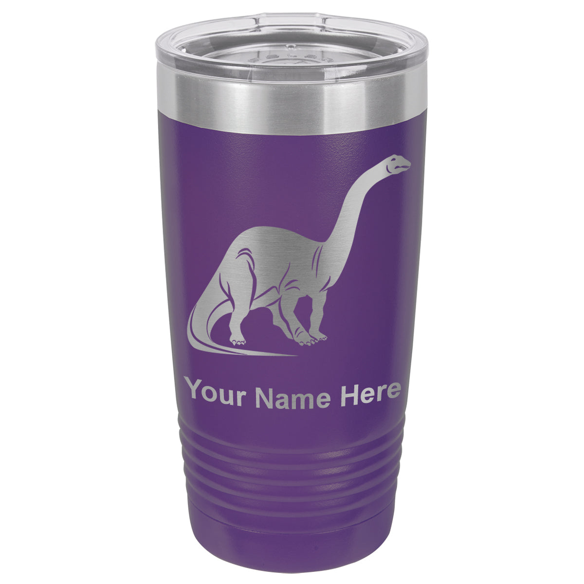 20oz Vacuum Insulated Tumbler Mug, Brontosaurus Dinosaur, Personalized Engraving Included