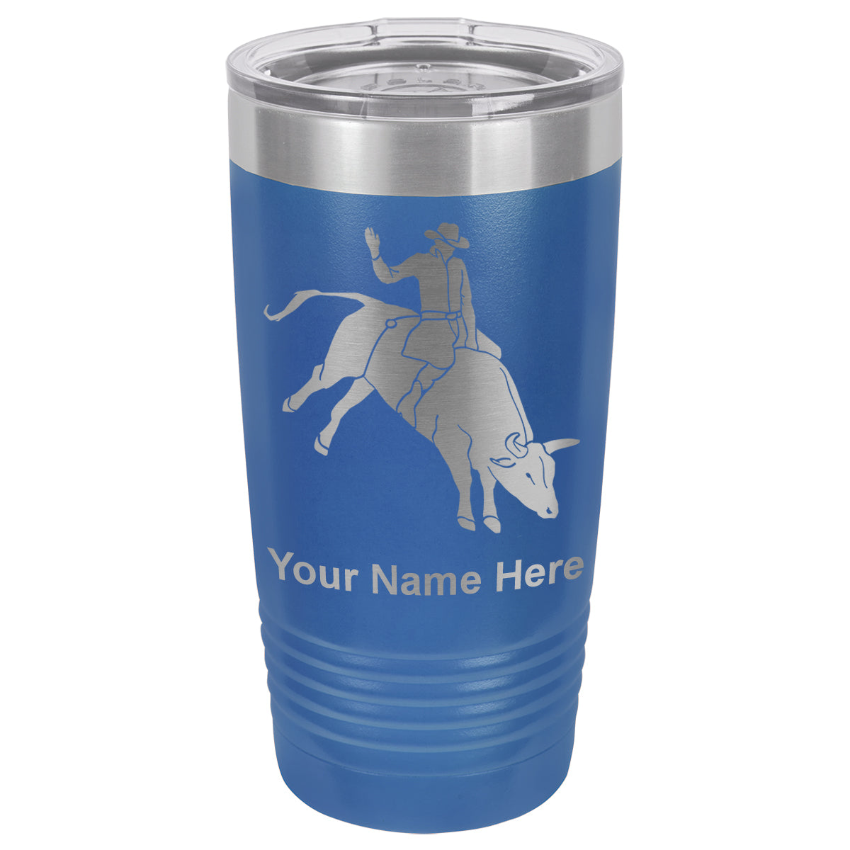 20oz Vacuum Insulated Tumbler Mug, Bull Rider Cowboy, Personalized Engraving Included