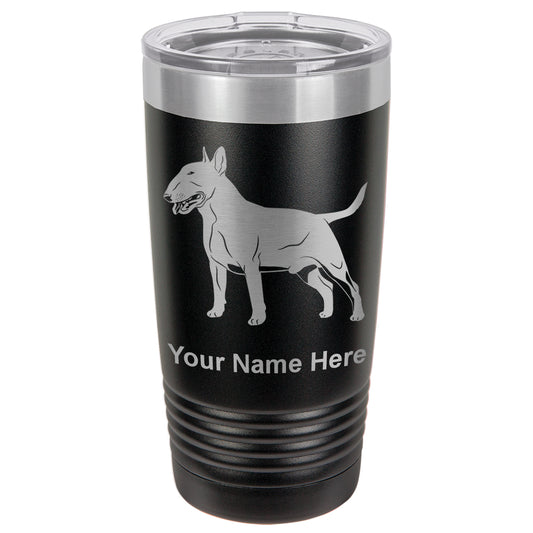 20oz Vacuum Insulated Tumbler Mug, Bull Terrier Dog, Personalized Engraving Included