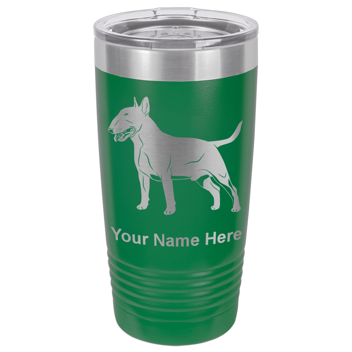 20oz Vacuum Insulated Tumbler Mug, Bull Terrier Dog, Personalized Engraving Included