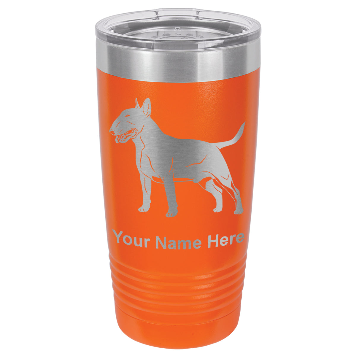 20oz Vacuum Insulated Tumbler Mug, Bull Terrier Dog, Personalized Engraving Included