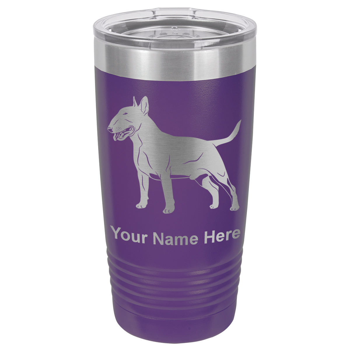20oz Vacuum Insulated Tumbler Mug, Bull Terrier Dog, Personalized Engraving Included