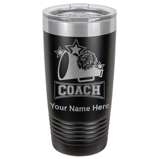 20oz Vacuum Insulated Tumbler Mug, Cheerleading Coach, Personalized Engraving Included