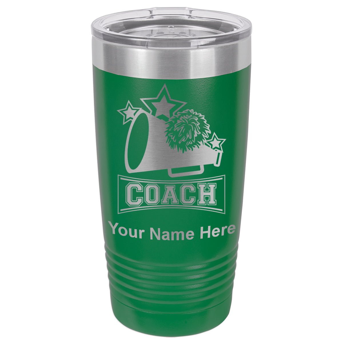 20oz Vacuum Insulated Tumbler Mug, Cheerleading Coach, Personalized Engraving Included