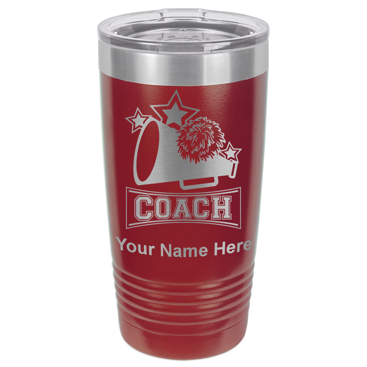 20oz Vacuum Insulated Tumbler Mug, Cheerleading Coach, Personalized Engraving Included